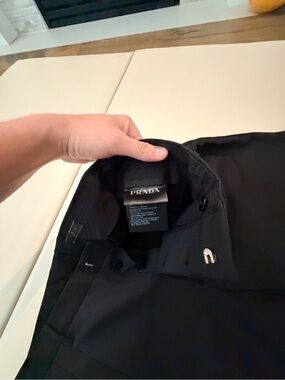 Prada men’s black/dark blue wool trousers size 50/US 34